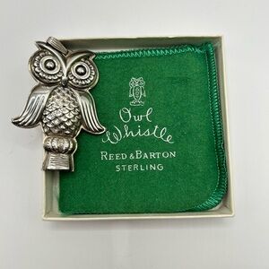 Vintage 1970’s Reed & Barton Sterling Silver Owl Whistle Pendant